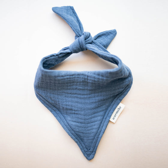 Embroidered Cotton Bandana - River Blue