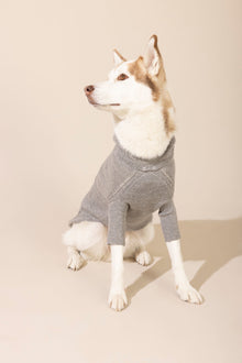 Baby Alpaca Hooded Knit Sweater - Light Grey